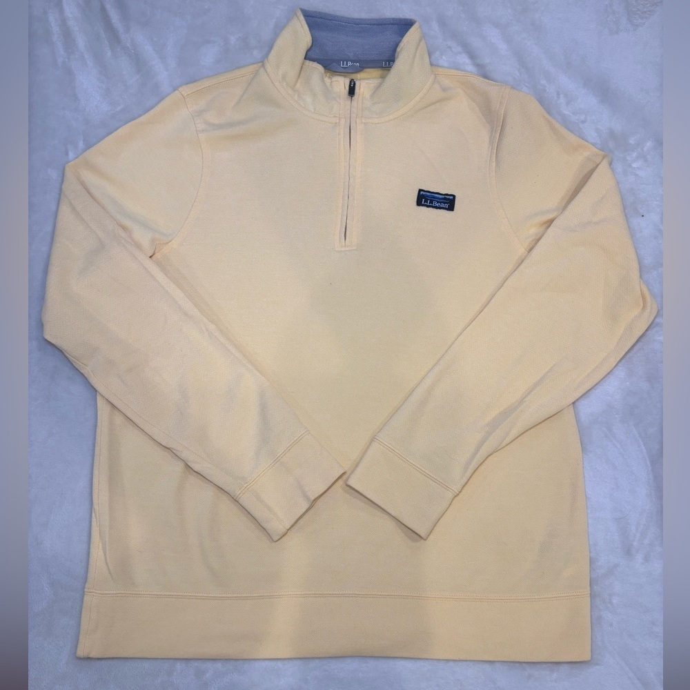L.L. Bean Men's Light Yellow Zip-Up Sweater
